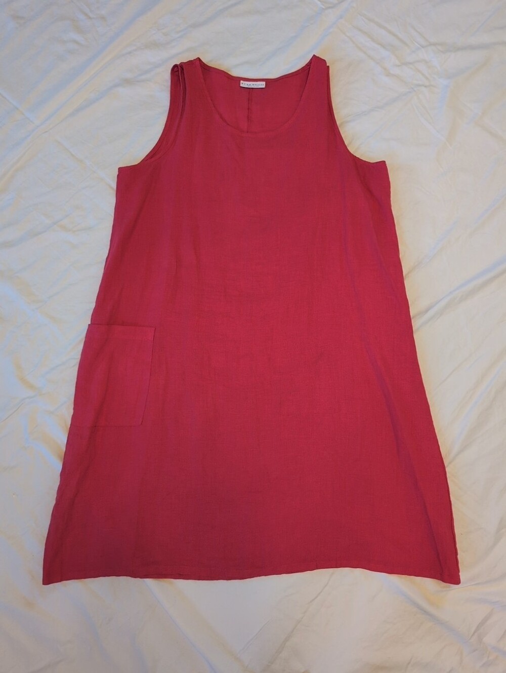 Bryn Walker Bright Magenta Pink 100% Linen Sleeveless Maxi Tank Dress - XL